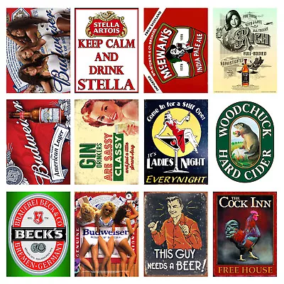 £4.84 • Buy Alcohol Retro Metal Signs/Plaques Man Cave, Cool Novelty Gift, Bar/ Pub 24
