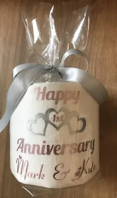 Novelty PERSONALISED 1st Wedding Anniversary TOILET Roll Gift • £7.48