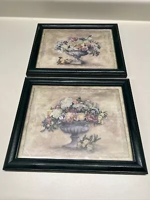 Pair Of 2 C. Winterle Olson Signed Flower Pot Wood Green Frame 8.5” X 11” #8C • $39.99