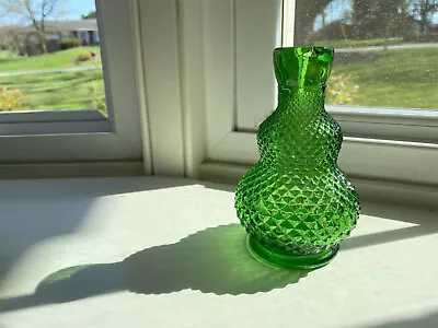 Vintage Knobby Green Glass Bud Vase • $10