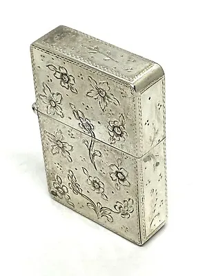 Vintage 800 Silver Floral Hand Etched 6 Sided Flip Top Lighter Zippo Insert • $195