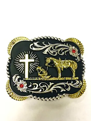 Praying Cowboy Horse Cross Faith Animal Rodeo Western Hebillas Vaqueras • $14.95