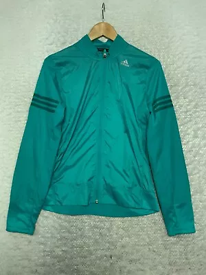 $4.99 • Buy Adidas Running Green Size S Response Windbreaker Womens Jacket