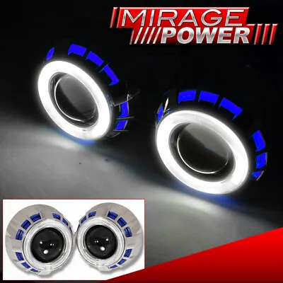 Bi Xenon HID Projectors Retrofit Headlight Dual Halo LED Angel Eyes Shroud Kit • $57.99