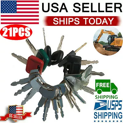 $17.99 • Buy 21 Ignition Key Heavy Construction Equipment Set For Volvo Cat Case Komatsu JCB