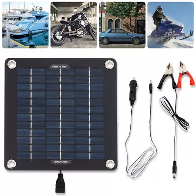 20W 12V Portable Solar Panel Trickle Charger Car Battery Maintainer For Boat RV! • £13.79