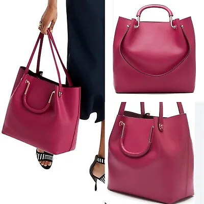 💜💜💜 MIMCO FLIP SIDE TOTE Flipside Handbag Bag Leather + Pouch  $450 • $219.55