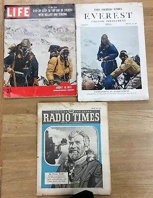 Radio Times 16/05/1958 The Times Everest Supplement 29/05/1953 Life Magazine 1 • £6