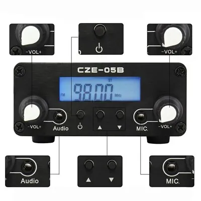 FM Transmitter Church 0.5W Mini Radio Stereo Station Black W/ Antenna CZE05B NEW • $75.96