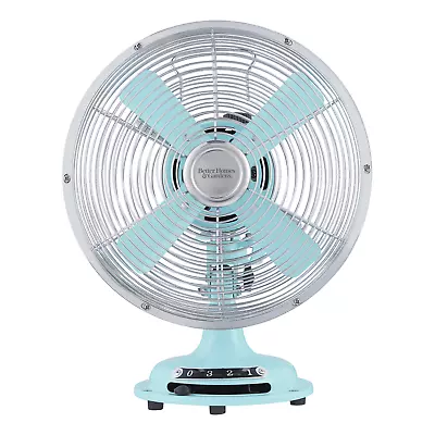 New 8 Inch Retro 3-Speed Metal Tilted-Head Oscillation Table Fan Mint • $22.37