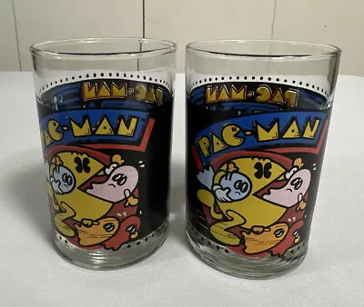 PAC MAN PAC-MAN Pac-Man Pac Man Video Game 80's Arbys Glasses Pair Tumblers X 2 • $35