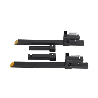 2PCS Clamp On Pallet Forks 1500lbs For Farm Tractor Loader Bucket Skid Steer UK • £147.59