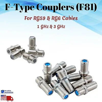 RG6 RG59 Female To Female Coaxial Coupler F-Type F81 Barrel Coax Adapter Lot • $54.99