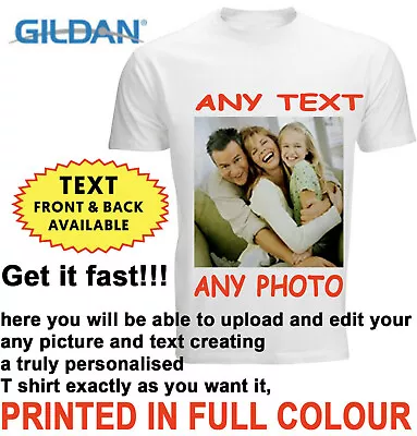 £9.74 • Buy Personalised T-shirt Custom Your Image Printed Stag Hen Party Men Women Kids DTG