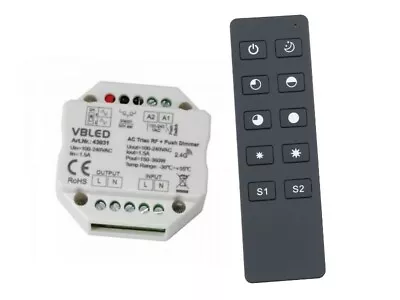£72.85 • Buy Universal Wireless Dimmer + Remote Control 230V For LED + Conv. Bulbs, Transformer