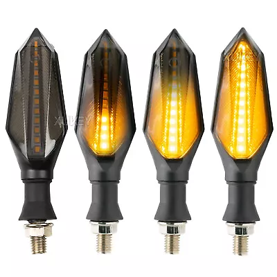 4pcs Universal LED Motorcycle Motorbike Turn Signal Indicators Light Sequential • £13.49