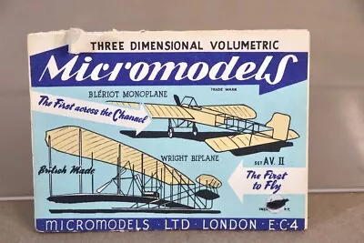 MICROMODELS SET AV II The FIRST To FLY BLERIOT MONOPLANE & WRIGHT BIPLANE Og • £9.99