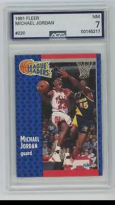 1991 Fleer League Leaders #220 Michael Jordan AGS 7 NM • $3.25