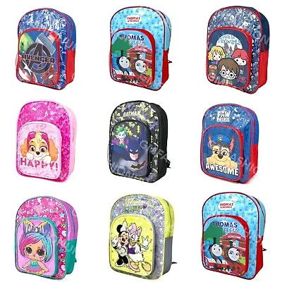 Boys Girls Kids DELUXE Backpack Junior Toddlers Character Rucksack School Bag • £8.99