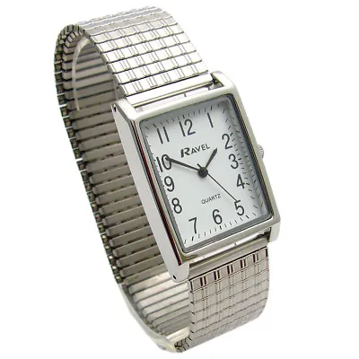 Mens Ravel Super-Clear Square Quartz Watch With Expanding Bracelet 50 R0220.02.1 • £9.99