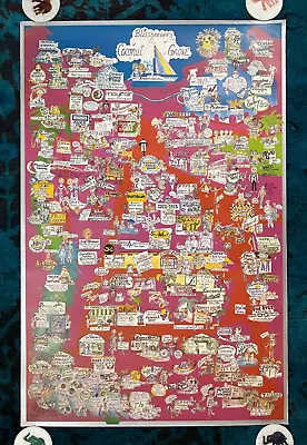 Original Travel Poster Coconut Grove Miami Beach Florida Pictorial Map Business • $225