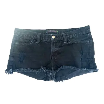 J Brand Black Jean Shorts Vixen Raw Hem Distressed- 28 • $14