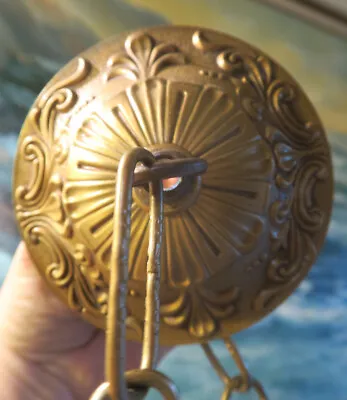 4.5  Vintage Brass Bronze Ceiling Canopy Chain Lamp Chandelier Part Gilt • $55