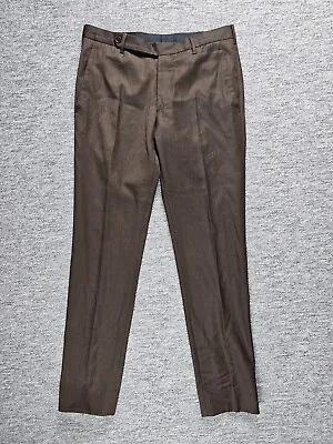 PRADA 2010 Dress Pants Trousers Men's Size 34 Virgin Wool Brown Pleated Italy • $95