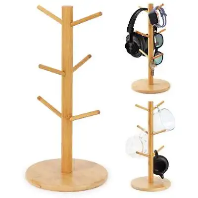 Kitchen Mug Wood Tree Holder Coffee Cup Tea Drying Rack Stand Storage Organizer • $9.89