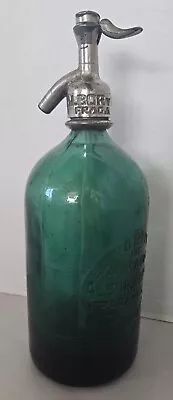 Vtg Green Seltzer Soda Bottle 1 Lr Argentina Albor Romero El Portenito Almagro • $85