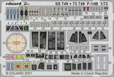 Eduard 1/72 F-14B Tomcat Cockpit+Detail (Great Wall) 73749 • $18.42