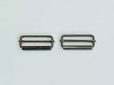 2 X 50 Mm Metal Roller Buckles Sliders Gun Metal Dungaree Pinafore Buckles • £2.50