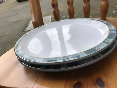 £24.99 • Buy Denby Azure Shell  Dinner Plates X 2 Vgc. Diameter 26cm