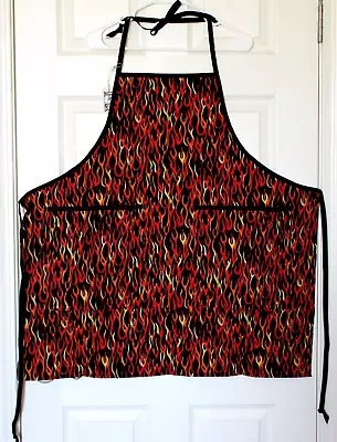 New Handcrafted Flaming BBQ Master Chef Adult Apron • $25