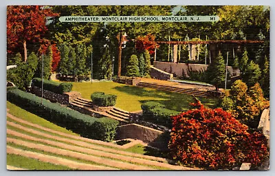 Vintage Postcard NJ Montclair High School Amphitheater Linen ~10198 • $1.94