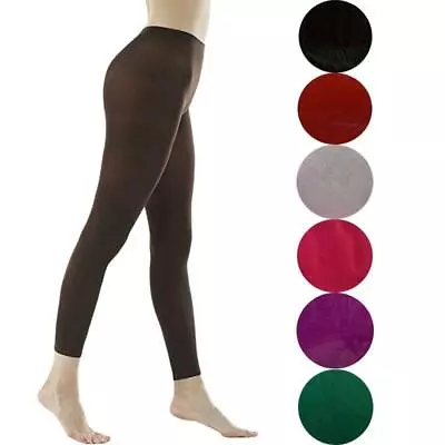 Women Ladies Leggings Footless Party Costume Legging Colorful Black Pink Green • £4.93