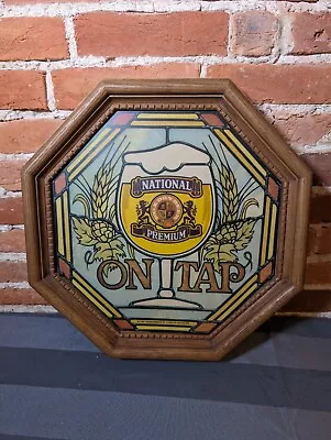 Vtg National Premium Beer Light Up Faux Stained Glass Sign Baltimore On Tap • $69.90