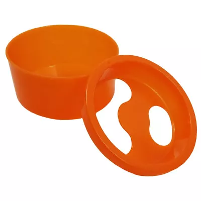 Acetone Resistant Round Style Manicure Bowl With Removable Lid – Orange • $5.39