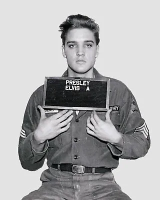 Elvis Presley Army Mugshot 1960 Black And White 8x10 Picture Celebrity Print • $4