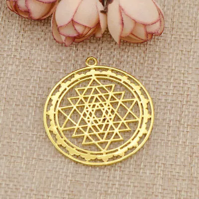 $3.21 • Buy Sri Yantra Sacred Geometry Pendant Necklace Prosperity Mandala Talisman Decor
