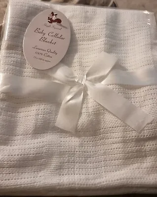 £4.90 • Buy Baby Cellular Blanket 75 X 100cm Newborn Crib Buggy Pram 100% Cotton