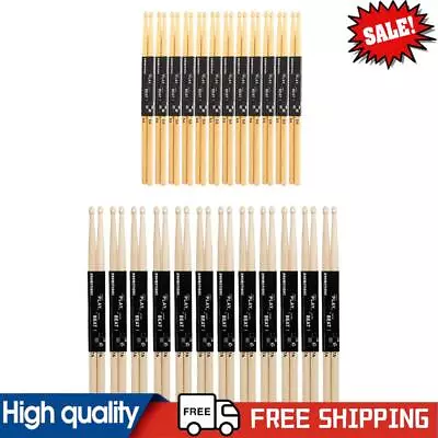 12 Pairs 7A/5A Drumsticks Maple Wood Drum Sticks Sets Musical Instrument Parts • $35.08