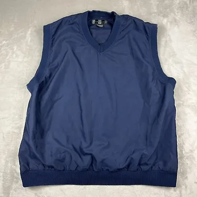 Nike Golf Navy Blue V Neck Sleeveless Windbreaker Vest Mens Large Pullover • $16.99