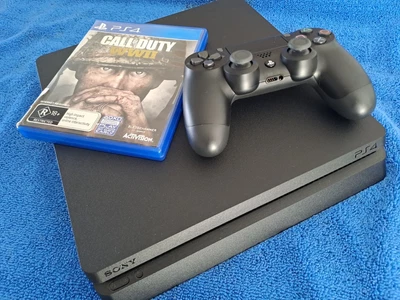 $168 • Buy Sony PS4 Slimline 500gb Hardly Used + Call Of Duty WW2 Game