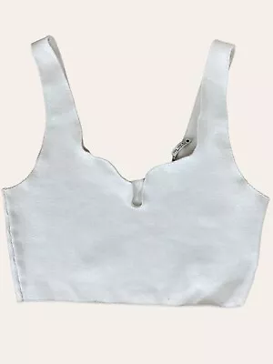 Zara  Crop Top White Sweetheart Neck Knit Tank Blouse Size M • $10