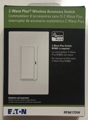 $33.99 • Buy Eaton Z-Wave Plus Wireless Accessory Switch Voice Control 15A 3-Way RF9617DW