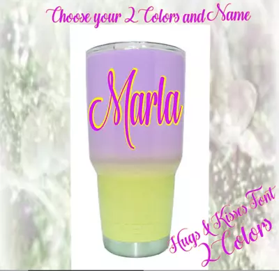 Monogram Vinyl Decal Sticker For Tumblers Cups Personalized Name  • $3.50