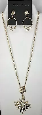 Vince Camuto Pendant Star Sparkling Crystals Necklace Earrings Set NEW • $52