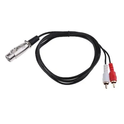 XLR Female To 2x Phono RCA Plug Adapter Splitter Patch Cable • £7.72