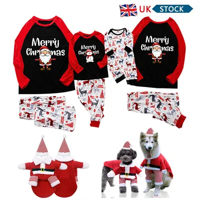 Family Matching Christmas Pyjamas Xmas Snowman Santa Nightwear Pajamas PJs Sets • £11.59